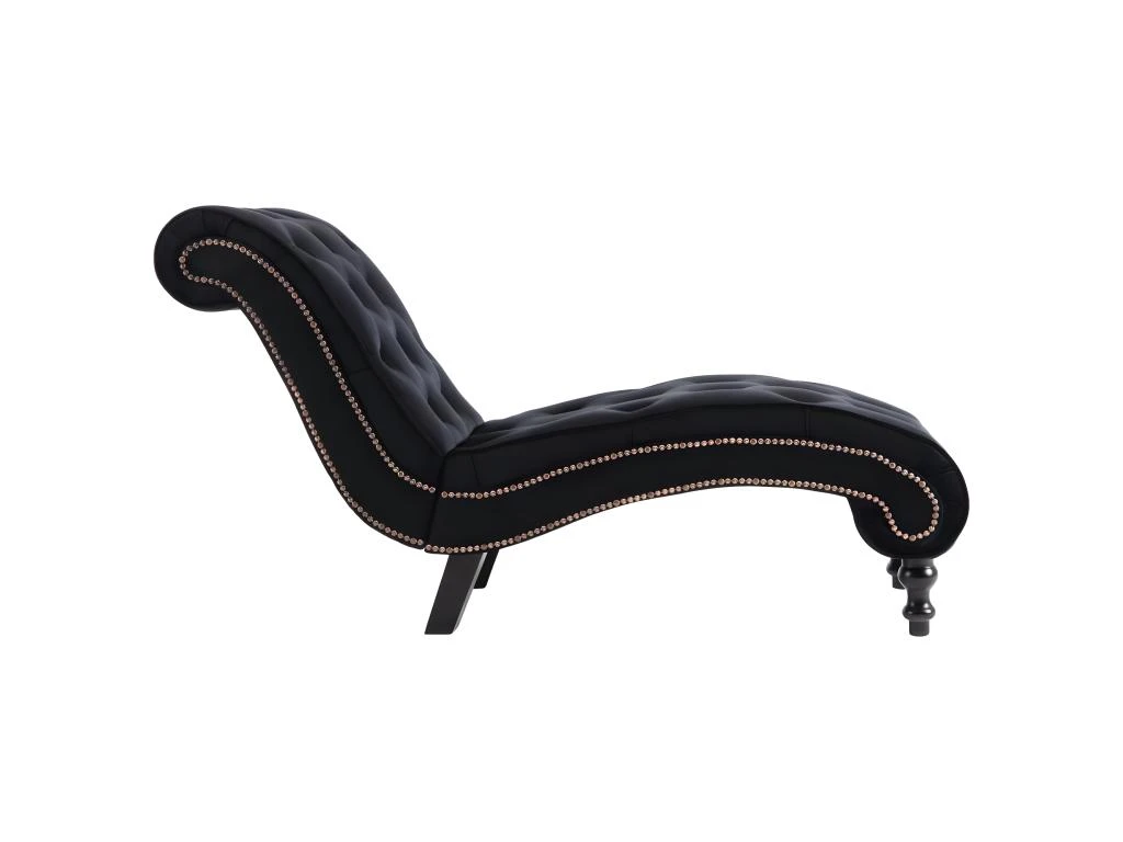 Chaise Longue Noir Velours 4 Chaise Longue Noir Velours – Image 4