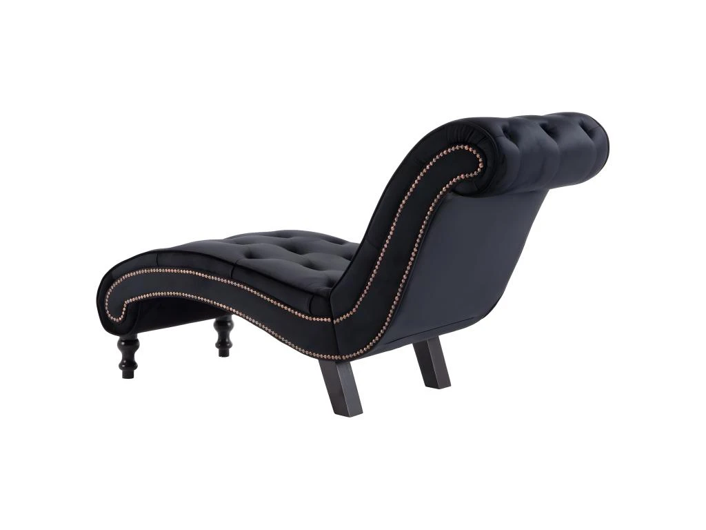 Chaise Longue Noir Velours 5 Chaise Longue Noir Velours – Image 5