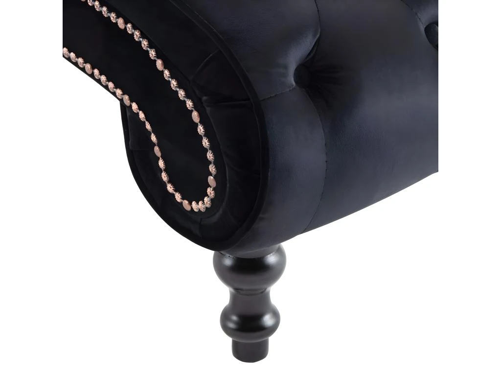 Chaise Longue Noir Velours 6 Chaise Longue Noir Velours – Image 6