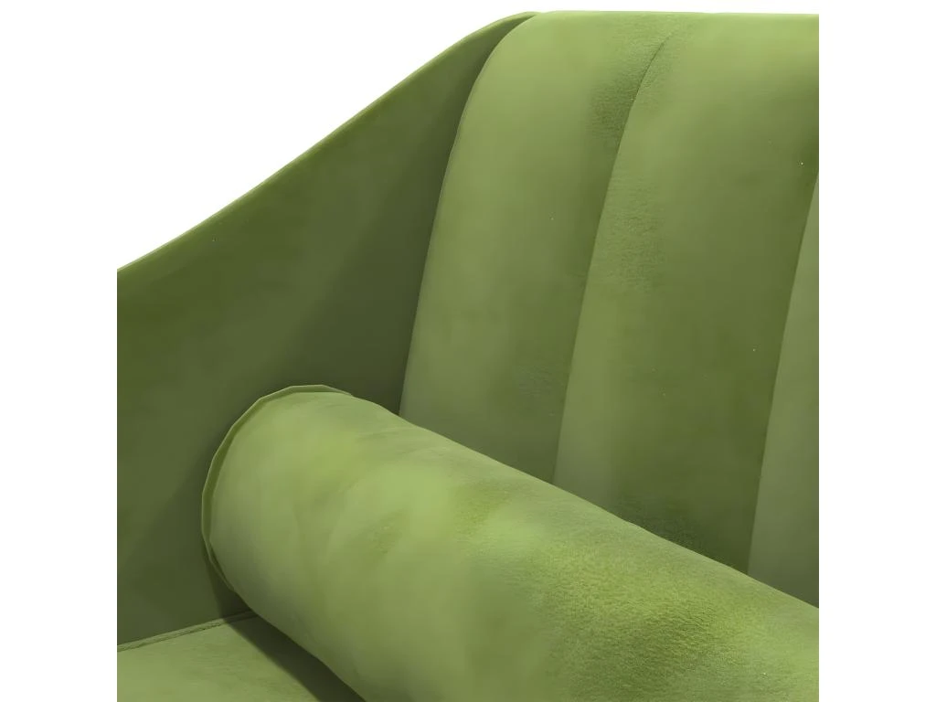Chaise Longue Avec Traversin Vert Clair Velours 6 Chaise Longue Avec Traversin Vert Clair Velours – Image 6