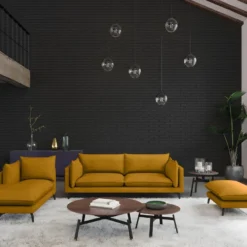 Méridienne Droite En Tissu KESTREL - Jaune De Pascal Morabito