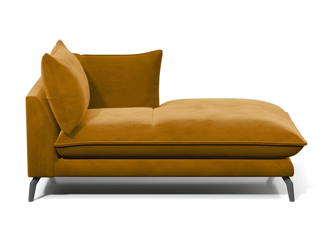 Méridienne Gauche En Velours KESTREL - Jaune Moutarde 2 Méridienne Gauche En Velours KESTREL - Jaune Moutarde – Image 2
