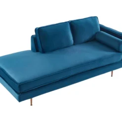 Méridienne Droite En Velours KAHEL - Bleu Canard -Promos Chesteris Boutique meridienne 496539