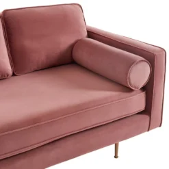 Méridienne Droite En Velours KAHEL - Vieux Rose -Promos Chesteris Boutique meridienne 496579