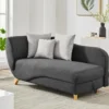 Méridienne Gauche Convertible En Tissu Anthracite Avec Coffre De Rangement PENELOPE