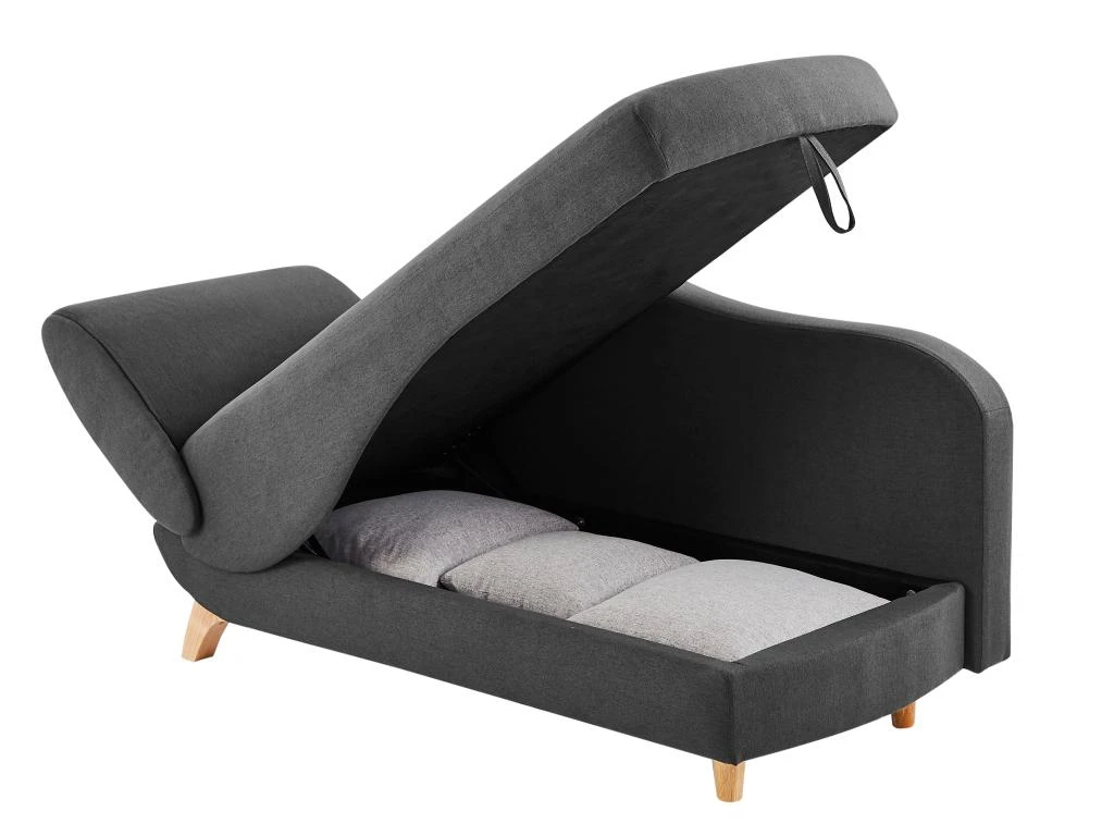 Méridienne Gauche Convertible En Tissu Anthracite Avec Coffre De Rangement PENELOPE 6 Méridienne Gauche Convertible En Tissu Anthracite Avec Coffre De Rangement PENELOPE – Image 6