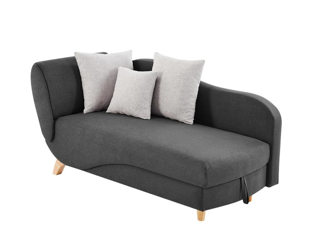 Méridienne Gauche Convertible En Tissu Anthracite Avec Coffre De Rangement PENELOPE 2 Méridienne Gauche Convertible En Tissu Anthracite Avec Coffre De Rangement PENELOPE – Image 2
