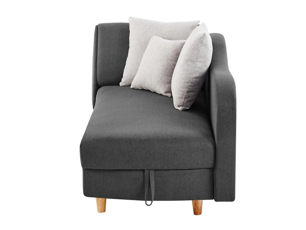 Méridienne Gauche Convertible En Tissu Anthracite Avec Coffre De Rangement PENELOPE 4 Méridienne Gauche Convertible En Tissu Anthracite Avec Coffre De Rangement PENELOPE – Image 4