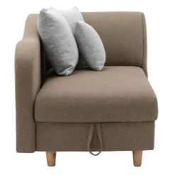 Méridienne Droite Convertible En Tissu Marron Avec Coffre De Rangement PENELOPE -Promos Chesteris Boutique meridienne 8397291