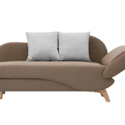 Méridienne Droite Convertible En Tissu Marron Avec Coffre De Rangement PENELOPE -Promos Chesteris Boutique meridienne 8397293