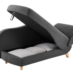 Méridienne Droite Convertible En Tissu Anthracite Avec Coffre De Rangement PENELOPE 13 Méridienne Droite Convertible En Tissu Anthracite Avec Coffre De Rangement PENELOPE -Promos Chesteris Boutique meridienne 8397545