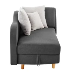 Méridienne Droite Convertible En Tissu Anthracite Avec Coffre De Rangement PENELOPE 11 Méridienne Droite Convertible En Tissu Anthracite Avec Coffre De Rangement PENELOPE -Promos Chesteris Boutique meridienne 8397561