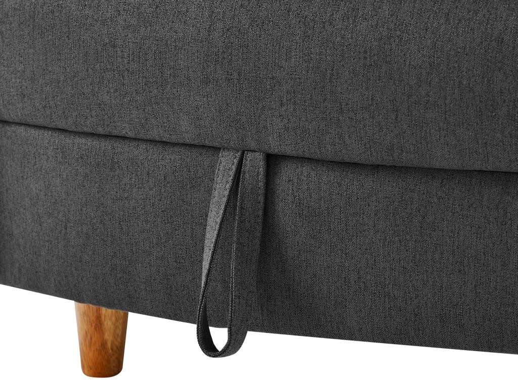 Méridienne Droite Convertible En Tissu Anthracite Avec Coffre De Rangement PENELOPE 8 Méridienne Droite Convertible En Tissu Anthracite Avec Coffre De Rangement PENELOPE – Image 8