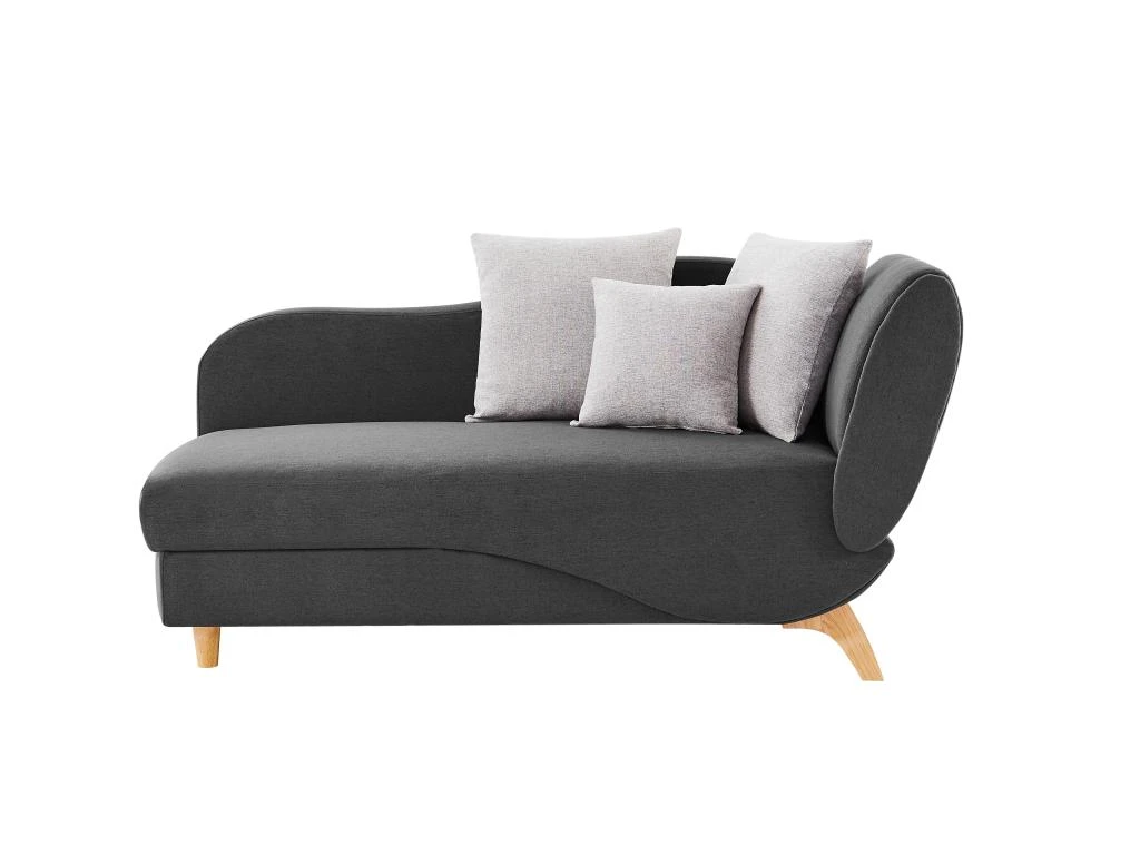 Méridienne Droite Convertible En Tissu Anthracite Avec Coffre De Rangement PENELOPE 3 Méridienne Droite Convertible En Tissu Anthracite Avec Coffre De Rangement PENELOPE – Image 3