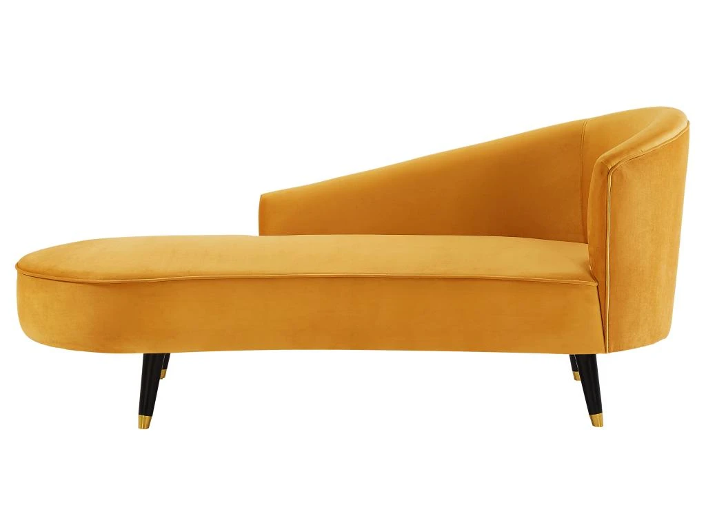 Méridienne Droite En Velours Jaune ABAJO 3 Méridienne Droite En Velours Jaune ABAJO – Image 3