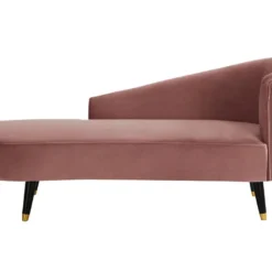 Méridienne Droite En Velours Vieux Rose ABAJO -Promos Chesteris Boutique meridienne 8876393