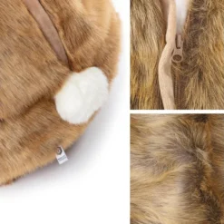 Pouf En Peluche Lièvre Brun Lewis Avec Remplissage -Promos Chesteris Boutique pouf 10877305