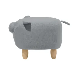 Tabouret Enfant En Tissu Gris Clair PIGGY -Promos Chesteris Boutique pouf 11831677