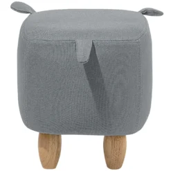 Tabouret Enfant En Tissu Gris Clair PIGGY -Promos Chesteris Boutique pouf 11831681