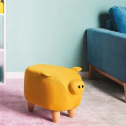 Tabouret Enfant En Tissu Jaune PIGGY