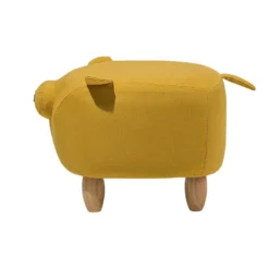 Tabouret Enfant En Tissu Jaune PIGGY -Promos Chesteris Boutique pouf 11836209