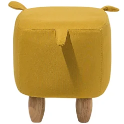 Tabouret Enfant En Tissu Jaune PIGGY -Promos Chesteris Boutique pouf 11836213