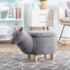 Tabouret Enfant En Tissu Peluche Gris ALPACA