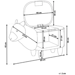Tabouret Enfant En Tissu Peluche Gris ALPACA -Promos Chesteris Boutique pouf 11960755