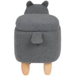 Tabouret Enfant En Tissu Peluche Gris ALPACA -Promos Chesteris Boutique pouf 11960765
