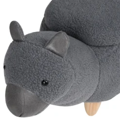 Tabouret Enfant En Tissu Peluche Gris ALPACA -Promos Chesteris Boutique pouf 11960767