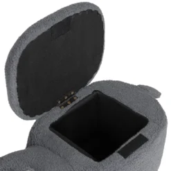 Tabouret Enfant En Tissu Peluche Gris ALPACA -Promos Chesteris Boutique pouf 11960769