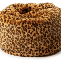 Pouf En Peluche Léopard Theo Avec Remplissage