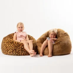 Pouf En Peluche Léopard Theo Avec Remplissage -Promos Chesteris Boutique pouf 12252815