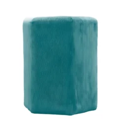 Pouf Velours Côtelé 35 Cm Bleu Canard -Promos Chesteris Boutique pouf 12489205