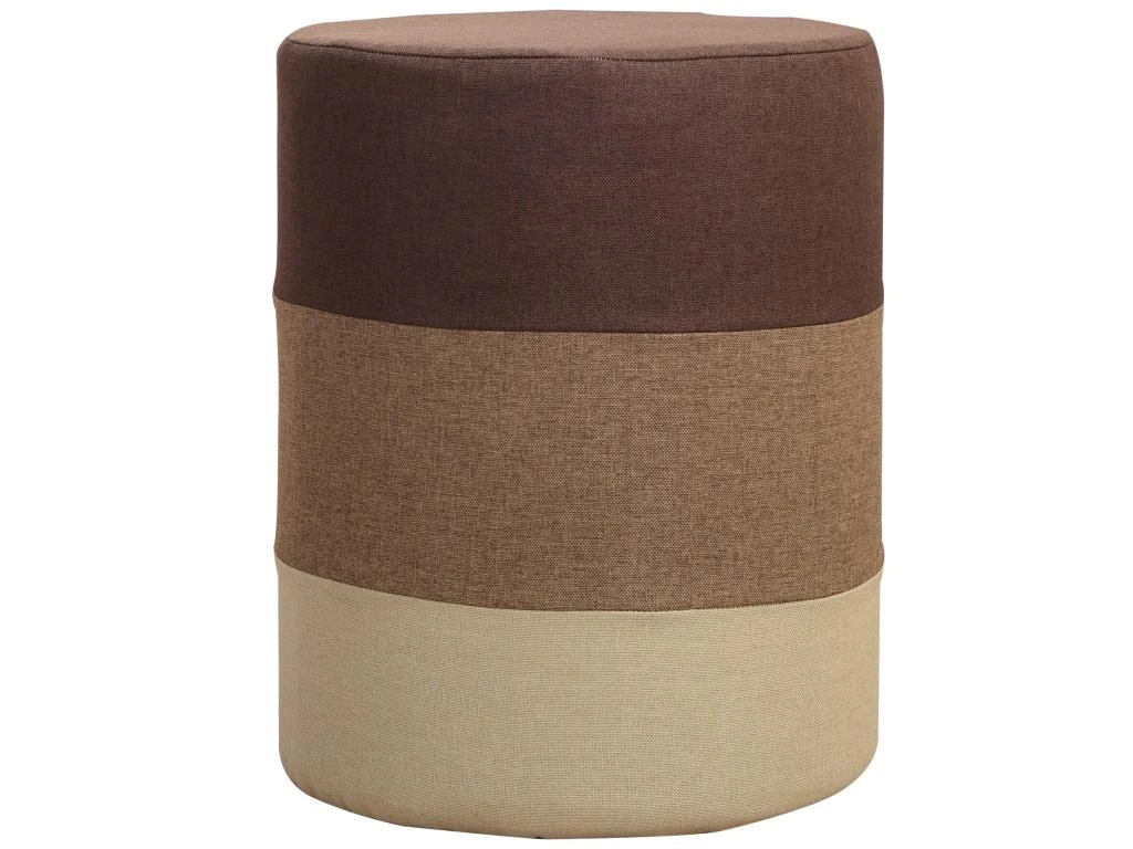 Pouf Assise Tissu Rond Marron Beige Vintage 45x35x35 2 Pouf Assise Tissu Rond Marron Beige Vintage 45x35x35 – Image 2
