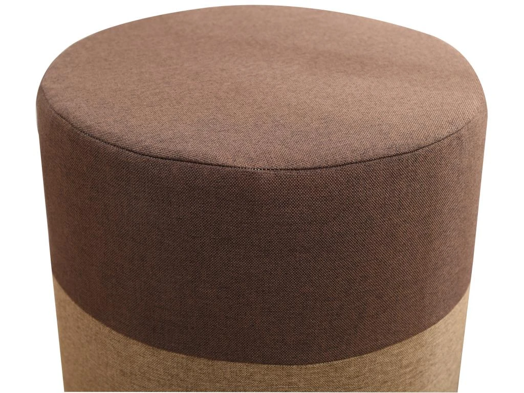 Pouf Assise Tissu Rond Marron Beige Vintage 45x35x35 4 Pouf Assise Tissu Rond Marron Beige Vintage 45x35x35 – Image 4