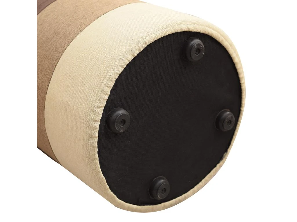 Pouf Assise Tissu Rond Marron Beige Vintage 45x35x35 5 Pouf Assise Tissu Rond Marron Beige Vintage 45x35x35 – Image 5