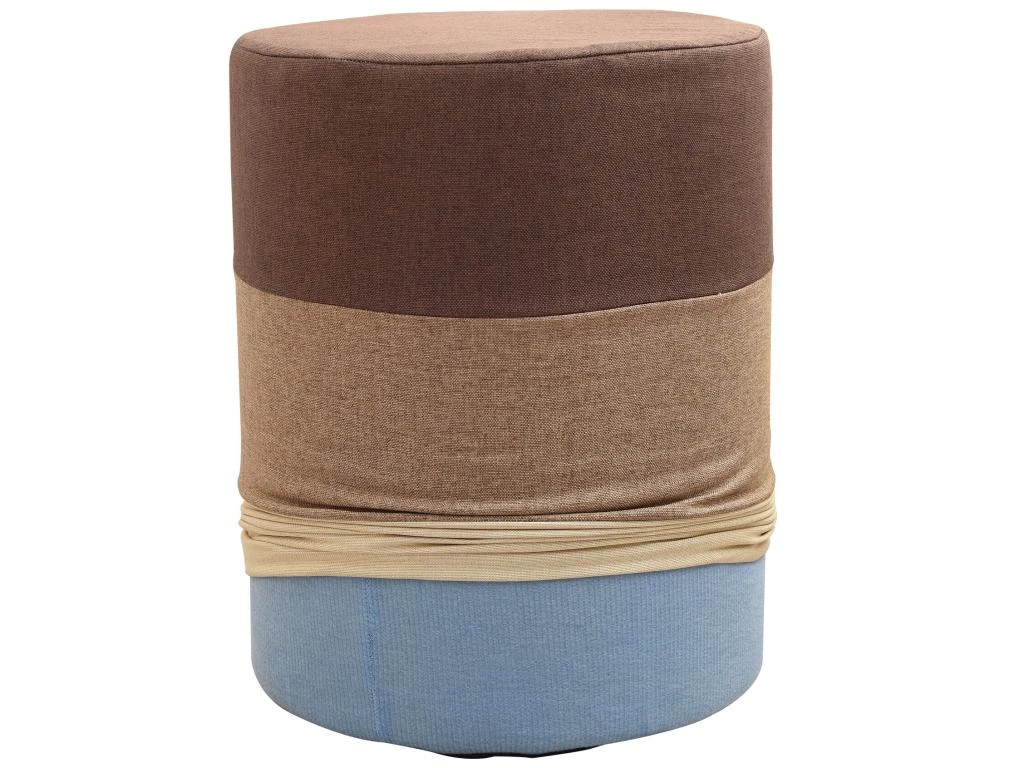 Pouf Assise Tissu Rond Marron Beige Vintage 45x35x35 6 Pouf Assise Tissu Rond Marron Beige Vintage 45x35x35 – Image 6