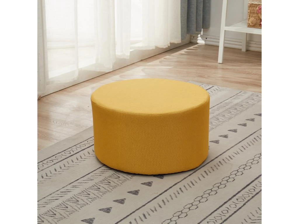 Pouf Tabouret Repose-pieds Rembourrée Bois Tissu Jaune 25x45x45 1 Pouf Tabouret Repose-pieds Rembourrée Bois Tissu Jaune 25x45x45