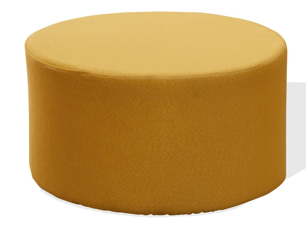 Pouf Tabouret Repose-pieds Rembourrée Bois Tissu Jaune 25x45x45 2 Pouf Tabouret Repose-pieds Rembourrée Bois Tissu Jaune 25x45x45 – Image 2