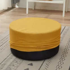 Pouf Tabouret Repose-pieds Rembourrée Bois Tissu Jaune 25x45x45 10 Pouf Tabouret Repose-pieds Rembourrée Bois Tissu Jaune 25x45x45 -Promos Chesteris Boutique pouf 12520965