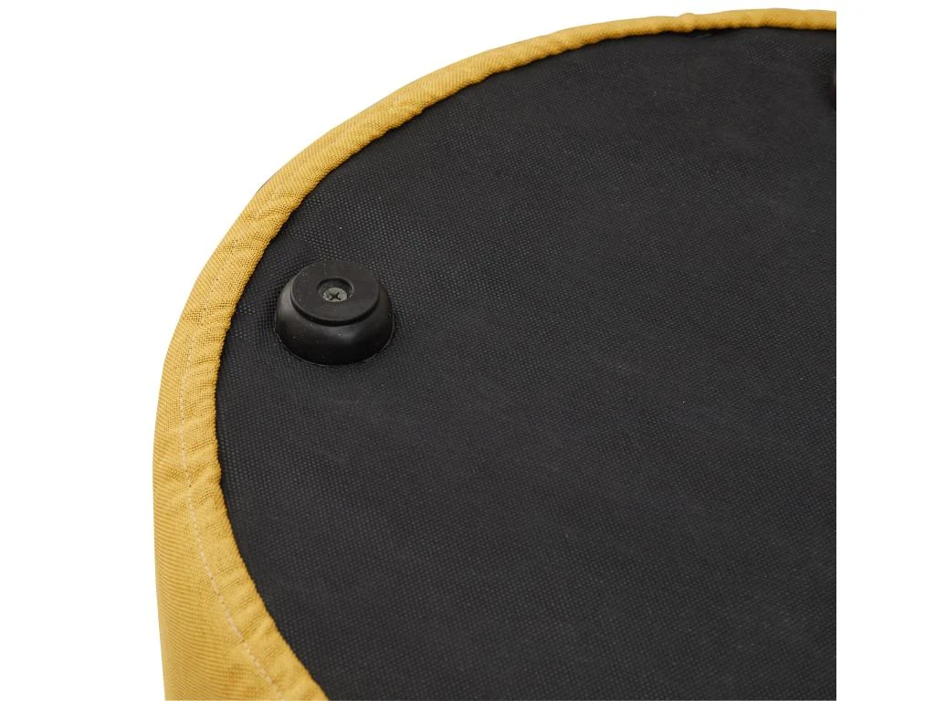 Pouf Tabouret Repose-pieds Rembourrée Bois Tissu Jaune 25x45x45 6 Pouf Tabouret Repose-pieds Rembourrée Bois Tissu Jaune 25x45x45 – Image 6