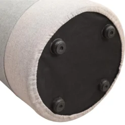 Pouf Assise Pouffe Tissu Rond Gris Blanc Vintage 45x35x35 -Promos Chesteris Boutique pouf 12520981