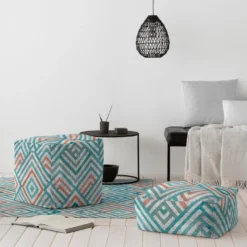 Pouf Amovible En Coton 50x50x25 Cm TIHUA -Promos Chesteris Boutique pouf 14000215