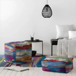 Pouf Amovible En Coton 50x50x50 Cm SERRA -Promos Chesteris Boutique pouf 14000233