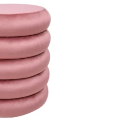 Pouf En Velours Rose ECAMBI -Promos Chesteris Boutique pouf 14507363