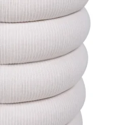 Pouf En Velours Côtelé Crème ECAMBI -Promos Chesteris Boutique pouf 14507375