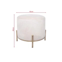 Tabouret Pouf Repose-pieds Rembourré Beige Velours De Style Classique -Promos Chesteris Boutique pouf 15948959
