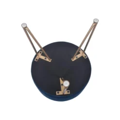 Tabouret Rembourré Pouf En Velours Bleu Pour Salon Chambre à Coucher -Promos Chesteris Boutique pouf 15949003