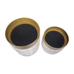 Lot 2 Pouf De Rangement Tabourets Velours Beige Avec Base En Fer -Promos Chesteris Boutique pouf 15949023